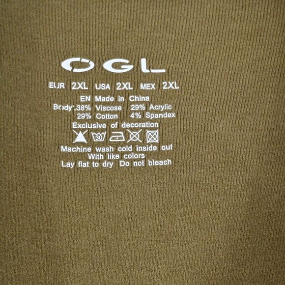 OGL Dress Size 2XL Green Heat Tech Mock Neck Long Sleeve Ruched Tucks Midi NEW - Picture 9 of 12